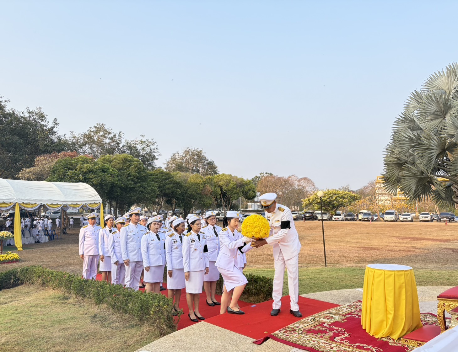 title - วันที่ 18 มกราคม 2569 นายวิทูล ปฏิรูปที่ดินจังหวัดปราจีนบุรี มอบหมายให้ ข้าราชการ  และเจ้าหน้าที่ ส.ป.ก.ปราจีนบุรี เข้าร่วมพิธี วางพานพุ่มถวายสักการะ ศาลสมเด็จพระนเรศวรมหาราช เนื่องในวันยุทธหัตถีของสมเด็จพระนเรศวรมหาราช